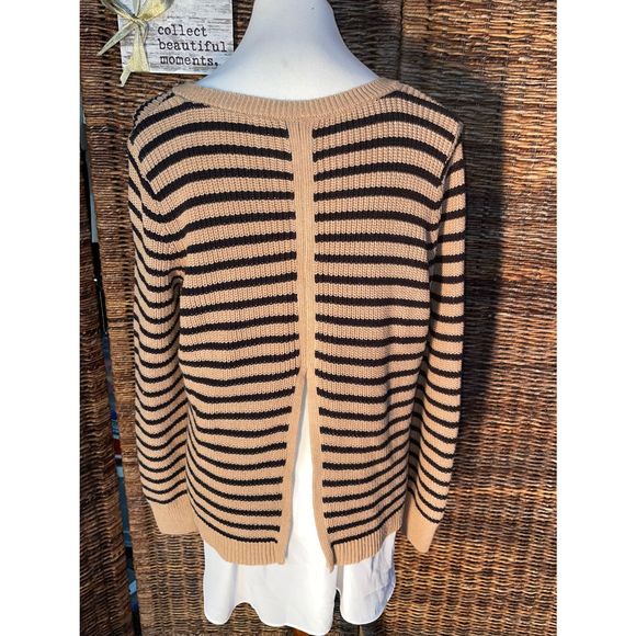 EUC! LOFT Long Sleeve Striped Sweater L - Picture 6 of 8